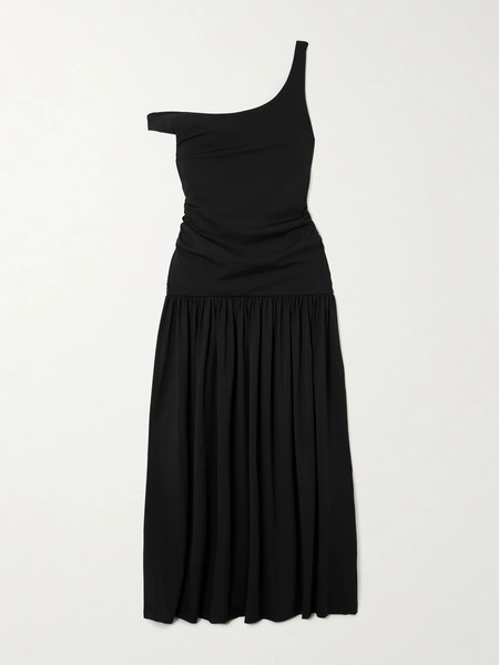  Róhe Róhe - Off-the-shoulder Ruched Gathered Stretch-jersey Maxi Dress - Black 
