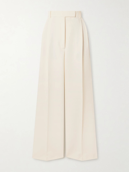  Róhe Róhe - Pleated Recycled-twill Wide-leg Pants - Off-white 