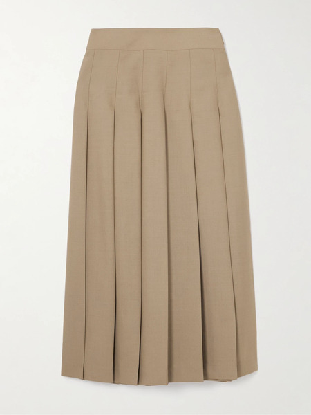  Róhe Róhe - Pleated Wool-blend Midi Wrap Skirt - Beige 