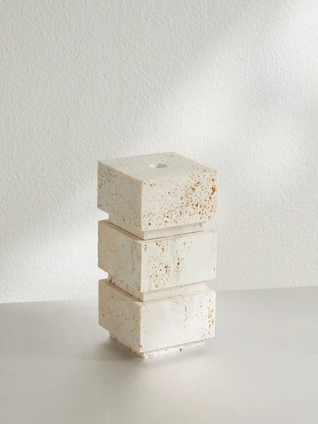  Róhe Róhe - Small Travertine Candleholder - Off-white 