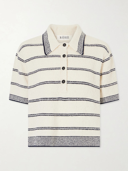  Róhe Róhe - Striped Cotton-blend Terry Polo Shirt - Multi 