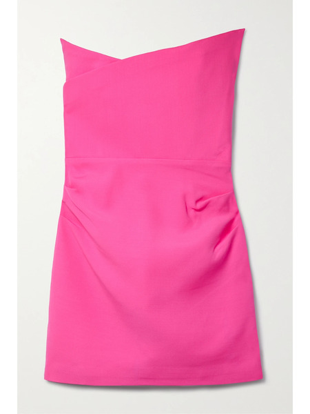  Roland Mouret Roland Mouret - Strapless Asymmetric Wool And Silk-blend Mini Dress - Pink 