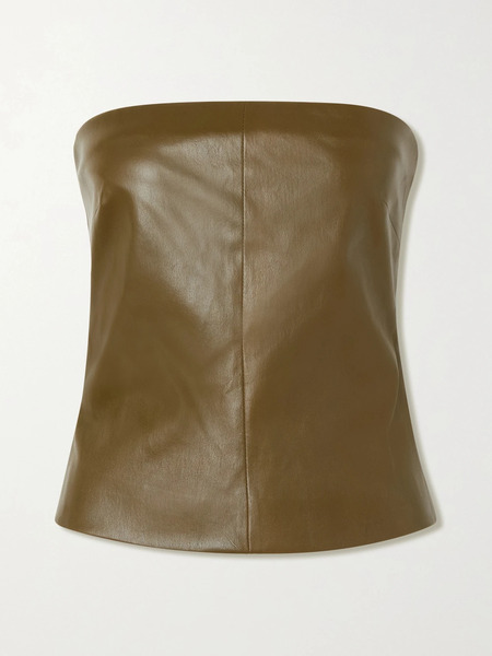  Rosetta Getty Rosetta Getty - Strapless Leather Top - Army Green 