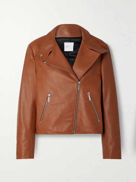 Rosetta Getty Rosetta Getty - Textured-leather Biker Jacket - Orange 
