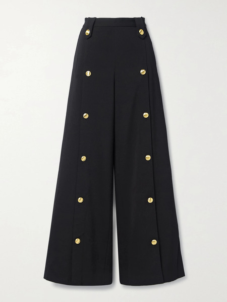  Rosetta Getty Rosetta Getty - Wool-blend Twill Wide-leg Pants - Black 