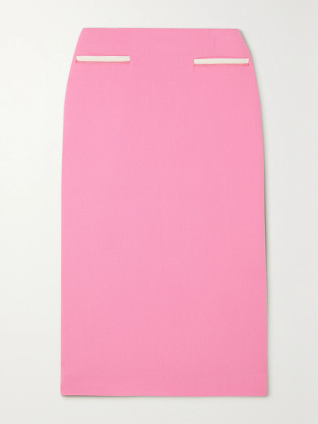  Rowen Rose Rowen Rose - Wool-crepe Midi Skirt - Pink 