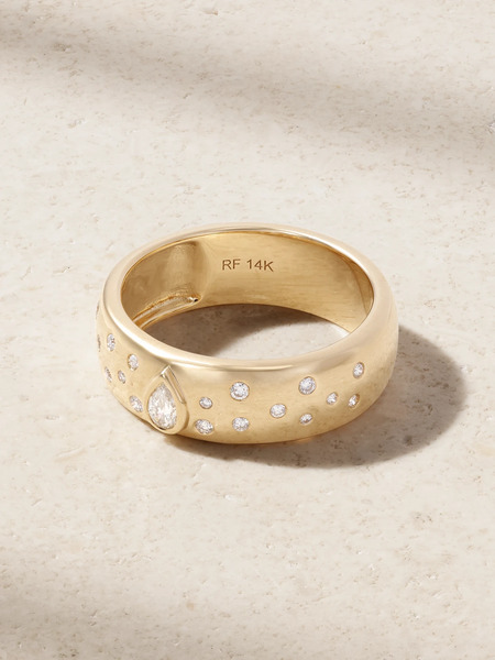  Roxanne First Roxanne First - Cigar Constellation 14-karat Gold And Diamond Ring - L 
