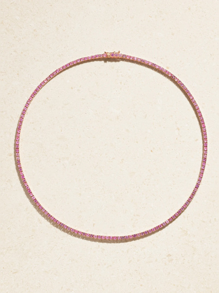  Roxanne First Roxanne First - 14-karat Gold Sapphire Tennis Necklace - One Size 