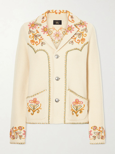  Rrl Rrl - Bella Crochet-trimmed Cotton And Cashmere-blend Cardigan - Beige 