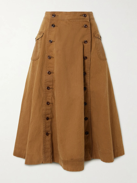  Rrl Rrl - Cailtyn Cotton-canvas Midi Skirt - Tan 