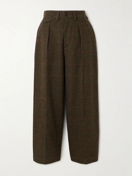  Rrl Rrl - Murphy Pleated Checked Wool And Cotton-blend Straight-leg Pants - Multi 