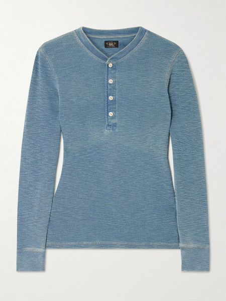  Rrl Rrl - Stretch-cotton Henley Top - Sky Blue 