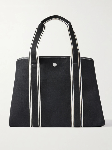  Rue De Verneuil Rue De Verneuil - Cruise Medium Leather- And Webbing-trimmed Canvas Tote - Black 