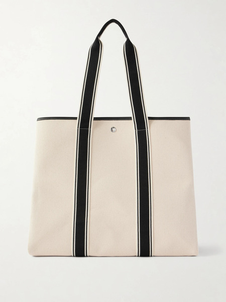  Rue De Verneuil Rue De Verneuil - Traversée Large Leather-trimmed Canvas Tote - White 