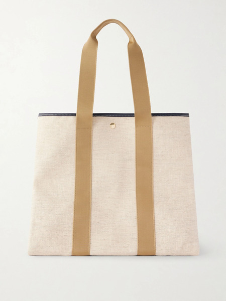  Rue De Verneuil Rue De Verneuil - Traversée Large Leather-trimmed Linen Tote - Beige 