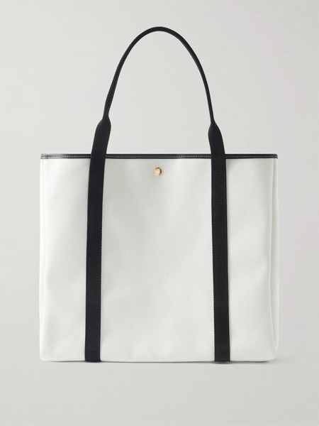  Rue De Verneuil Rue De Verneuil - Traversée Large Webbing And Leather-trimmed Twill Tote - White 