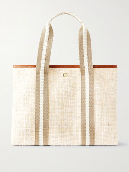 Rue De Verneuil Rue De Verneuil - Traversée Medium Leather-trimmed Tweed Tote - Beige 
