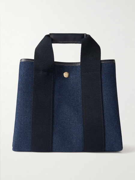 Rue De Verneuil Rue De Verneuil - Traversée Small Denim And Webbing-trimmed Tote - Mid Denim 