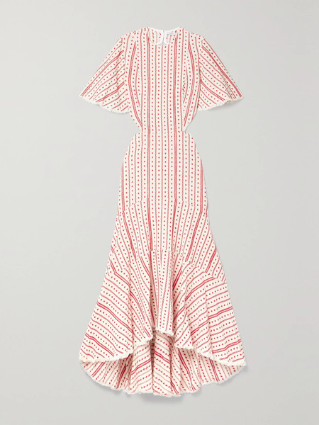  Rue Mariscal Rue Mariscal - Open-back Frayed Embroidered Crocheted Dress - Ecru 