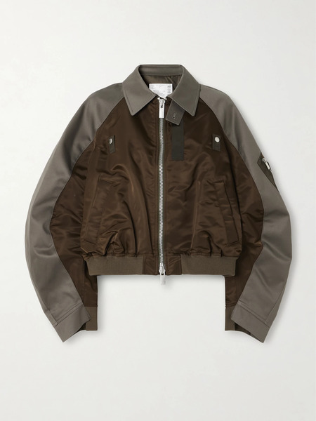  Sacai Sacai - Cotton-canvas And Shell Bomber Jacket - Brown 