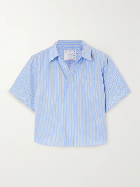  Sacai Sacai - Cropped Poplin Shirt - Light Blue 