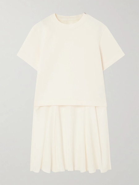  Sacai Sacai - Layered Canvas And Chiffon T-shirt - White 
