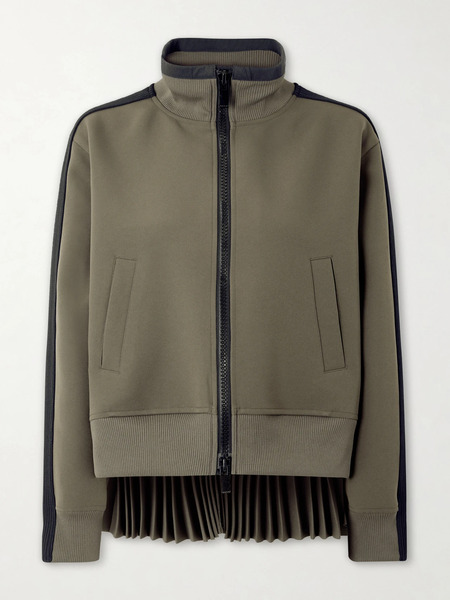  Sacai Sacai - Pleated Tech-jersey Blouson Jacket - Green 