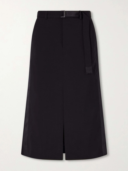 Sacai Sacai - Suiting Paneled Wool Midi Skirt - Black 