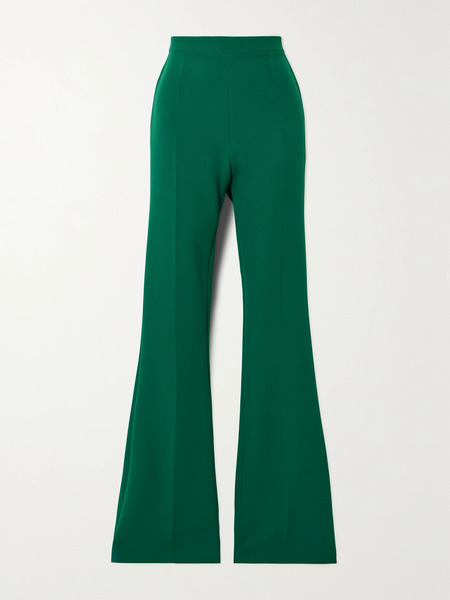  Safiyaa Safiyaa - Alexa Stretch-crepe Flared Pants - Dark Green 