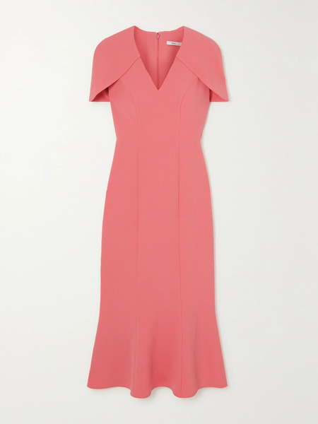  Safiyaa Safiyaa - Ginka Cape-effect Strech-crepe Midi Dress - Pink 