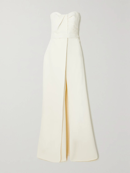  Safiyaa Safiyaa - Layered Strapless Crepe Jumpsuit - Ivory 