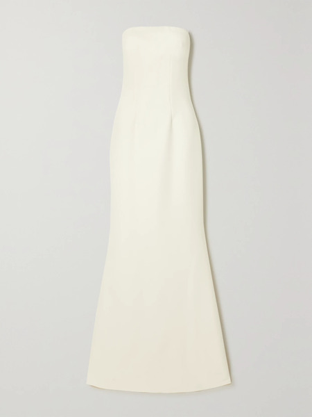  Safiyaa Safiyaa - Strapless Crepe Gown - Ivory 