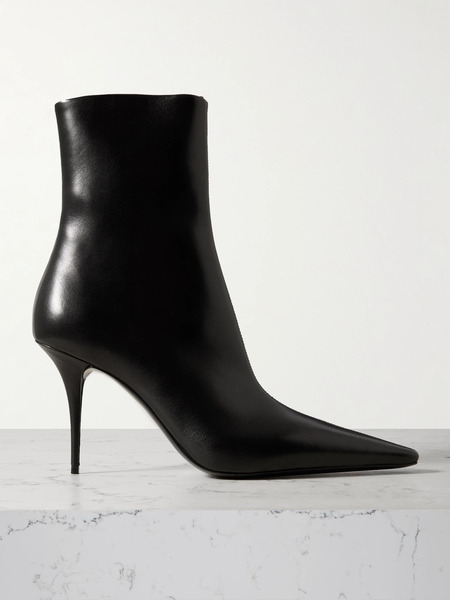  Saint Laurent Saint Laurent - Ashley Leather Ankle Boots - Black 