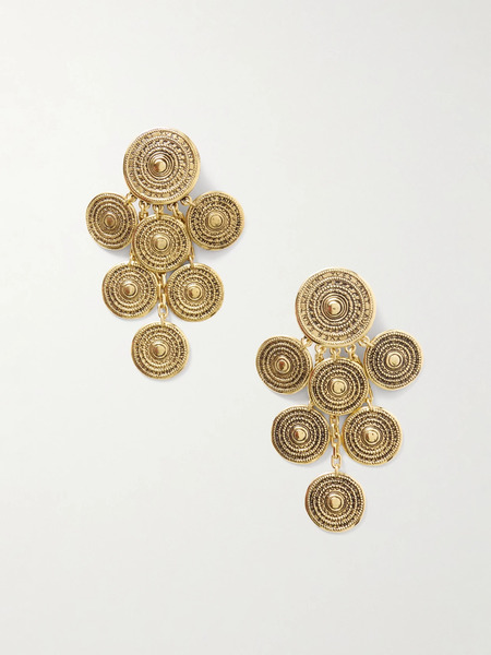  Saint Laurent Saint Laurent - Byzance Gold-tone Clip Earrings - One Size 