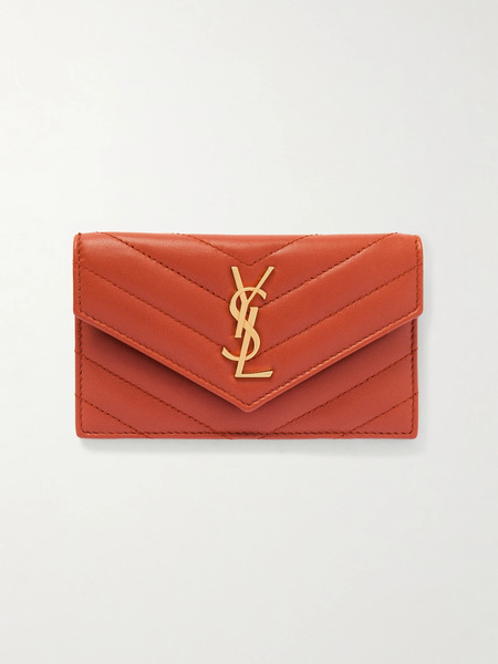  Saint Laurent Saint Laurent - Cassandre Matelassé Leather Wallet - Orange 