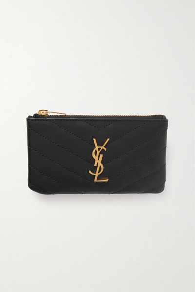  Saint Laurent Saint Laurent - Cassandre Quilted Leather Wallet - Black 