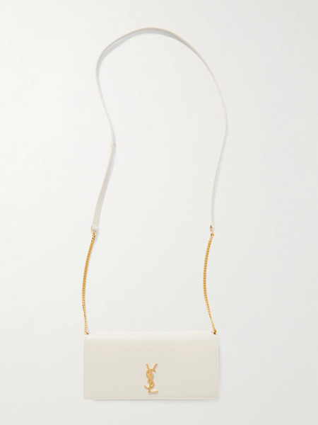  Saint Laurent Saint Laurent - Cassandre Strap Leather Phone Case - Cream 