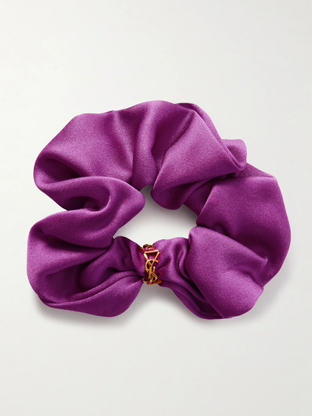  Saint Laurent Saint Laurent - Embellished Silk-satin Hair Tie - Fuchsia 