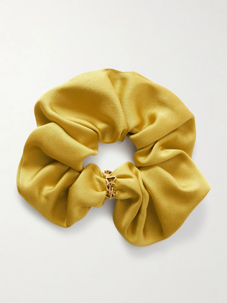  Saint Laurent Saint Laurent - Embellished Silk-satin Hair Tie - Yellow 