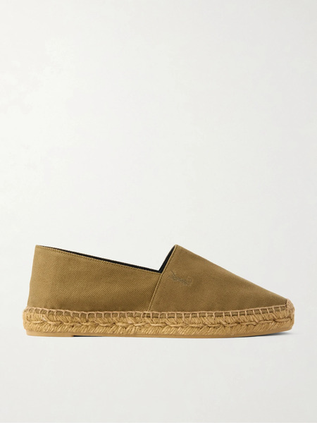  Saint Laurent Saint Laurent - Embroidered Canvas Espadrilles - Green 