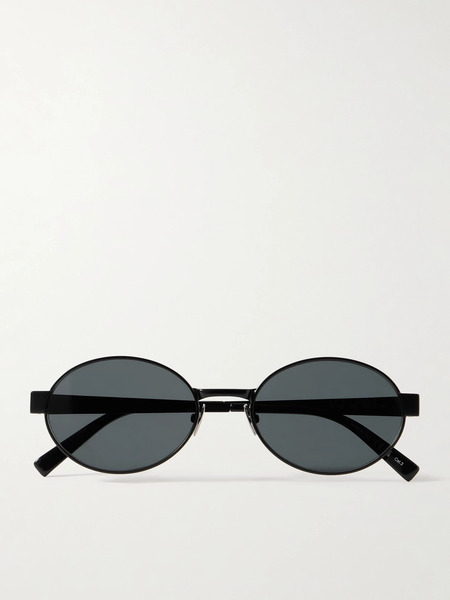  Saint Laurent Eyewear Saint Laurent Eyewear - Oval-frame Metal Sunglasses - Black 