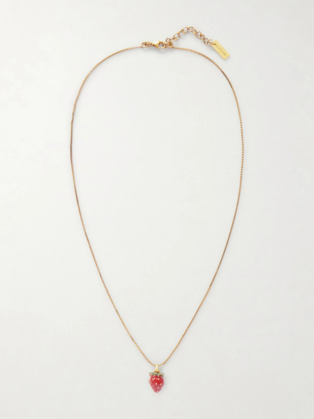  Saint Laurent Saint Laurent - Gold-tone And Enamel Necklace - M 