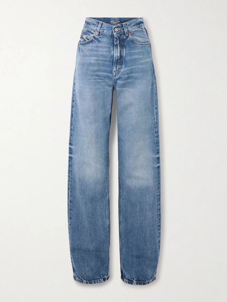  Saint Laurent Saint Laurent - High-rise Wide-leg Jeans - Mid Denim 