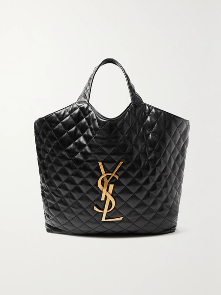  Saint Laurent Saint Laurent - Icare Maxi Matelassé Leather Tote - Black 