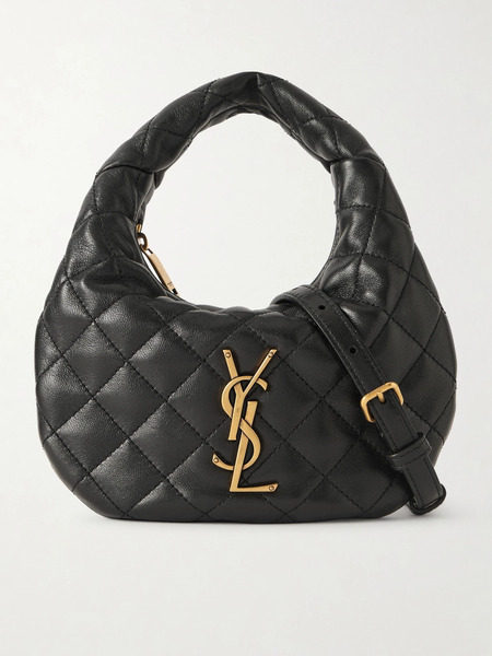  Saint Laurent Saint Laurent - Icarino Mini Matelassé Leather Shoulder Bag - Black 