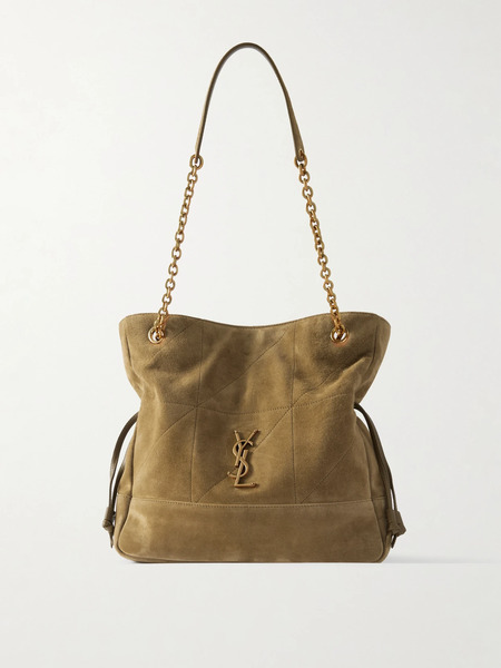  Saint Laurent Saint Laurent - Jamie Small Quilted Suede Shoulder Bag - Brown 