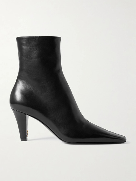  Saint Laurent Saint Laurent - Jill Embellished Leather Ankle Boots - Black 