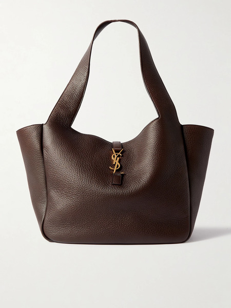  Saint Laurent Saint Laurent - Le 5 à 7 Bea Textured-leather Tote - Dark Brown 