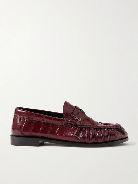  Saint Laurent Saint Laurent - Le Loafer Eel Loafers - Burgundy 
