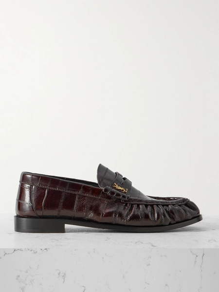  Saint Laurent Saint Laurent - Le Loafer Eel Loafers - Dark Brown 